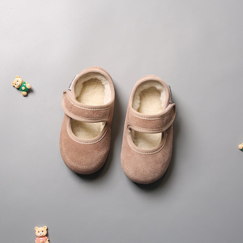Dječje zimske cipele s niskim gornjim dijelom, podstavljene fleeceom, Mary Jane stil, unutarnje slip-on s protukliznom mekanom potplatom