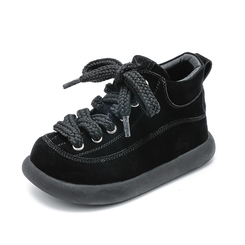 Dječje kožne čizme za jesen-zimu 2025, retro Birkenstock inspirirane, koreanskog stila, za djevojčice, do polovice potkoljenice, s flis podstavom