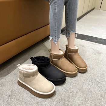 Ženske čizme za snijeg: vodootporne, protuklizne, gornji dio od telećeg nubuk velura, gumena potplat, fleece podstava