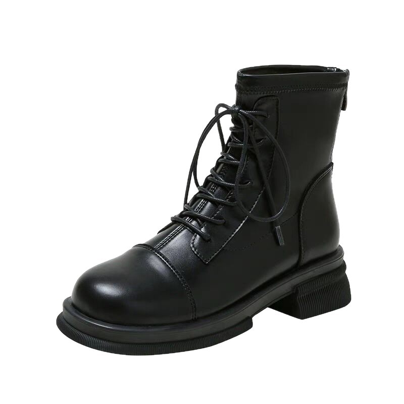 Ženske Martin čizme – PU gornji dio, gumeni đon, klinasti potpetica 3–5 cm, stražnji zatvarač