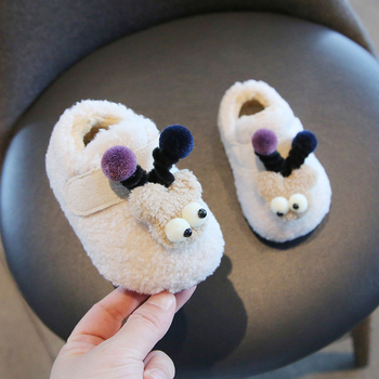 Pantofi pentru fete cu căptușeală de fleece, talpă din cauciuc, stil coreean, iarnă 2025