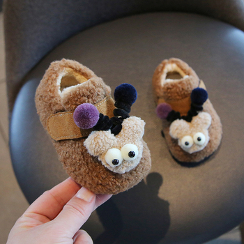 Pantofi pentru fete cu căptușeală de fleece, talpă din cauciuc, stil coreean, iarnă 2025