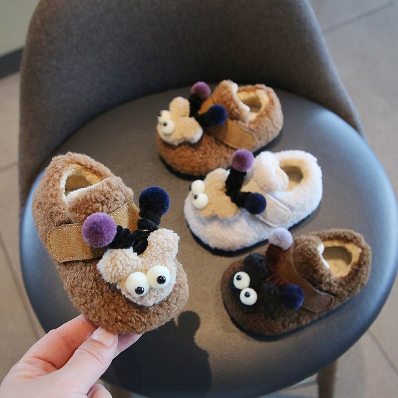 Pantofi pentru fete cu căptușeală de fleece, talpă din cauciuc, stil coreean, iarnă 2025