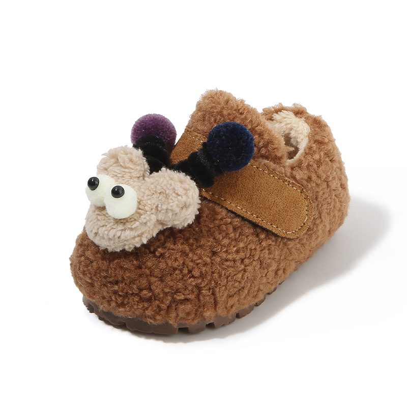 Pantofi pentru fete cu căptușeală de fleece, talpă din cauciuc, stil coreean, iarnă 2025