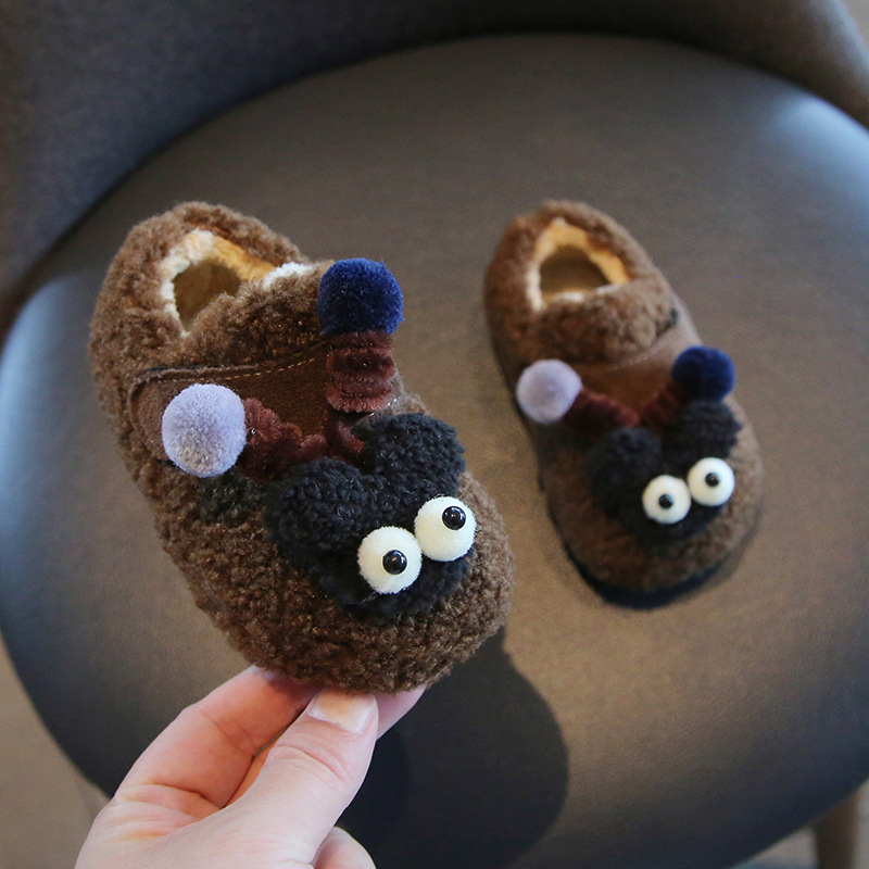 Pantofi pentru fete cu căptușeală de fleece, talpă din cauciuc, stil coreean, iarnă 2025