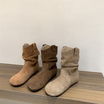 Ženske Martin čizme od teleće kože, unutarnje povećanje visine, niski potpetica 1–3 cm, mikrovlakna podstava, ulošak od prirodne kože