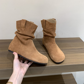 Ženske Martin čizme od teleće kože, unutarnje povećanje visine, niski potpetica 1–3 cm, mikrovlakna podstava, ulošak od prirodne kože