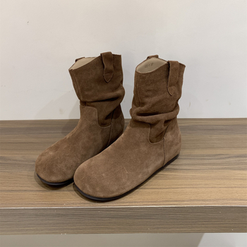 Ženske Martin čizme od teleće kože, unutarnje povećanje visine, niski potpetica 1–3 cm, mikrovlakna podstava, ulošak od prirodne kože