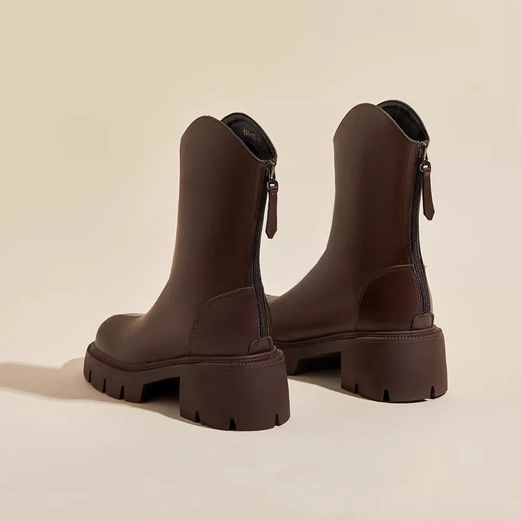 Ženske Martin čizme, britanskog stila, PU koža gornji dio, gumena potplat, do potkoljenice, stražnji zatvarač