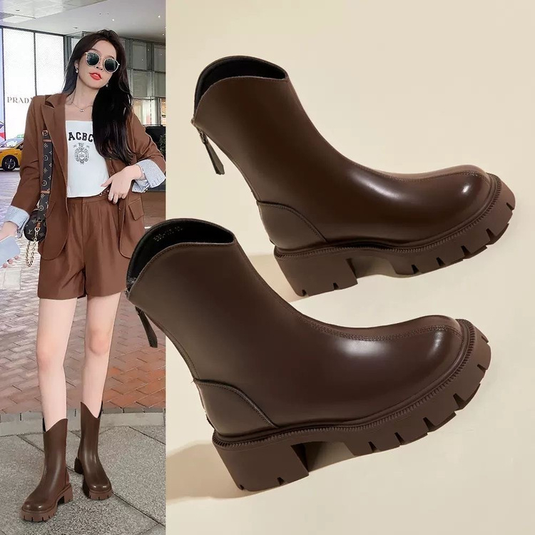 Ženske Martin čizme, britanskog stila, PU koža gornji dio, gumena potplat, do potkoljenice, stražnji zatvarač