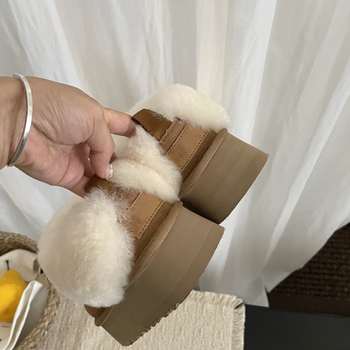 Tatzler ženske zimske čizme s debelim potplatom, gornji dio od teleće kože, vunena postava, EVA potplat, kratka visina, zima 2025