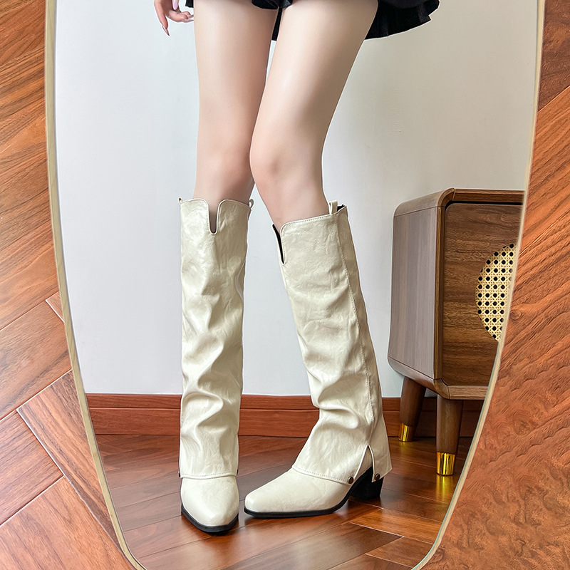 Vojničke čizme s visokim goljenom, šiljasti vrh, 6–8 cm peta, gornji materijal: super vlakno