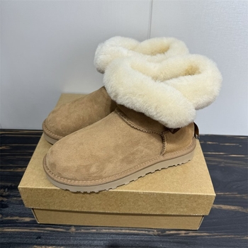 Cizme de iarnă pentru femei, Cataramă din corn, Înălțime mare, Exterior din piele de miel, Căptușeală din lână, Talpă din cauciuc, Fermoar lateral, Iarnă 2025