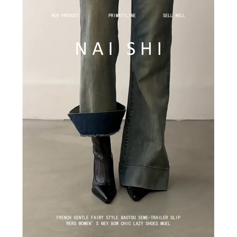 Кожени високи чизми до коляното, естествена кожа, висок маншет, закръглен нос, ток 3–5 cm, заден цип