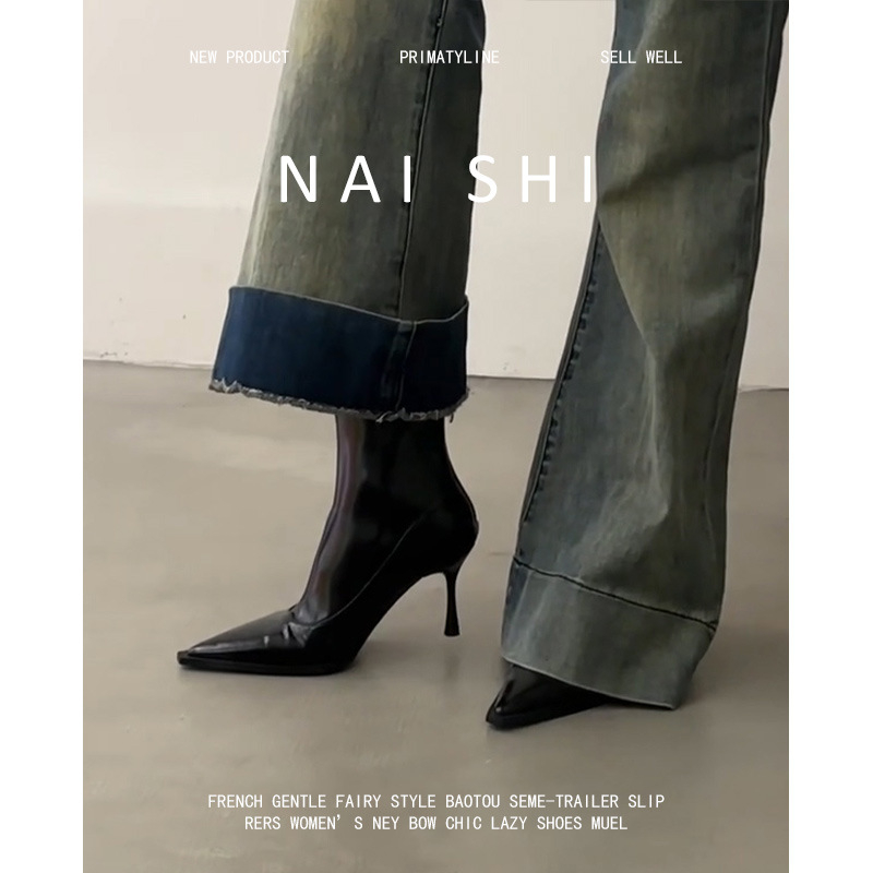 Кожени високи чизми до коляното, естествена кожа, висок маншет, закръглен нос, ток 3–5 cm, заден цип