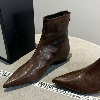 Chelsea čizme s povećanom visinom, korejski stil, šiljat vrh, debeli potpetica 3-5 cm