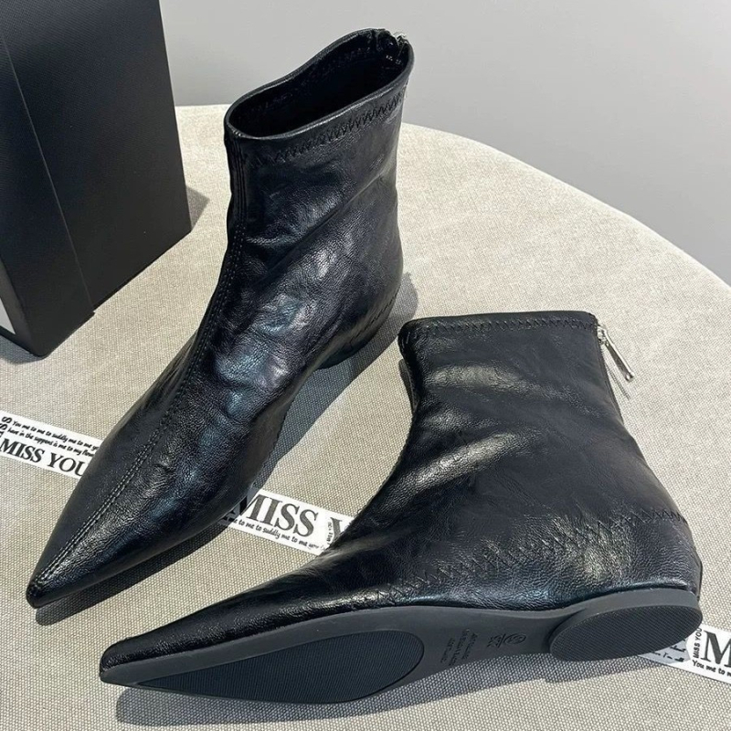 Chelsea čizme s povećanom visinom, korejski stil, šiljat vrh, debeli potpetica 3-5 cm
