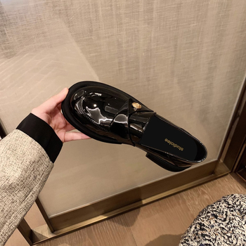 Mokasice od teleće kože, okrugli vrh, britanski stil, debeli pet 3–5 cm, gumeni đon