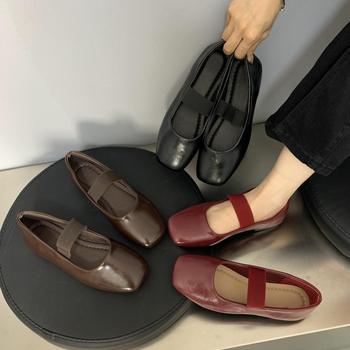 Ženske Mary Jane balerinke s okruglim nosom, PU gornji dio, niski 1–3 cm potpetica, slip-on dizajn