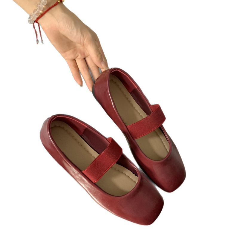Ženske Mary Jane balerinke s okruglim nosom, PU gornji dio, niski 1–3 cm potpetica, slip-on dizajn