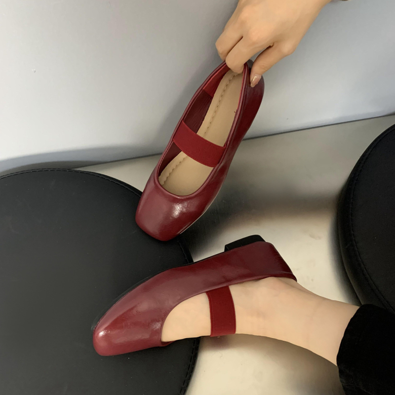 Ženske Mary Jane balerinke s okruglim nosom, PU gornji dio, niski 1–3 cm potpetica, slip-on dizajn