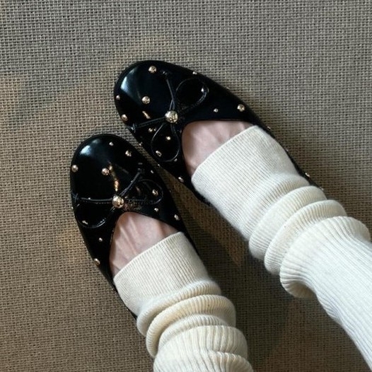Doudou cipele za svakodnevno nošenje, okrugli vrh, PU gornji dio, slip-on, gumeni potplat, visina pete 3–5 cm