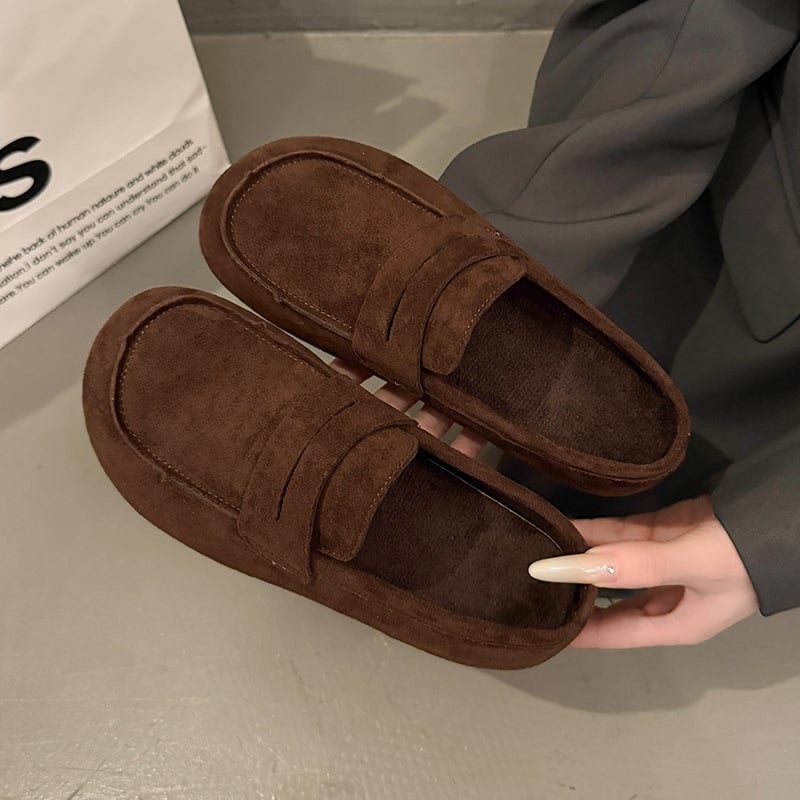Ženske loaferice s debelim potplatom, zaobljenim vrhom, gornji i unutarnji materijal: super fiber, potplat: guma, niski pet 1–3 cm
