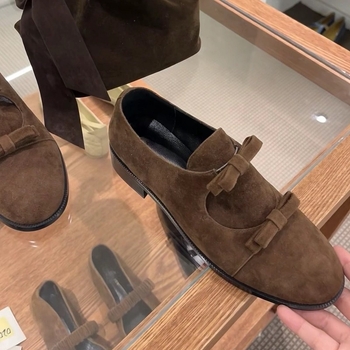 Ženske loafers od velura, okrugla špička, korejskog stila, niski gležanj, gumena potplat