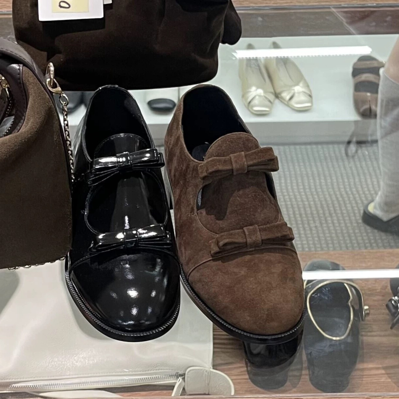 Ženske loafers od velura, okrugla špička, korejskog stila, niski gležanj, gumena potplat