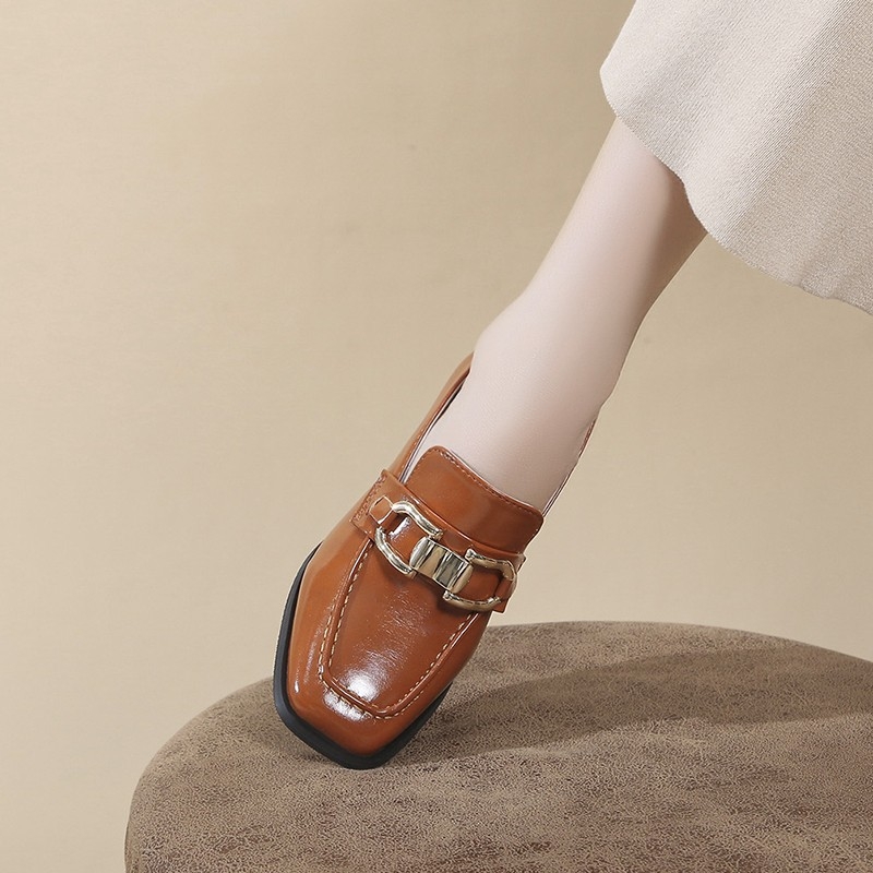 Ženske cipele od PU koze, kvadratnog nosa, debeli pet, 6–8 cm