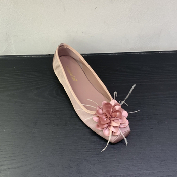 Ženske satin balerinke sa četvrtastim nosom, PU ulošak, gumeni potplat, niska peta