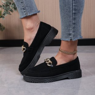 Unisex casual loafer s motivom lubanje, kvadratni nos, mali pet, debeli gumeni potplat