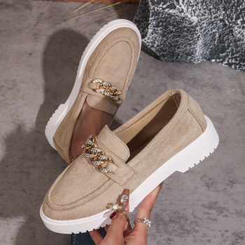 Unisex casual loafer s motivom lubanje, kvadratni nos, mali pet, debeli gumeni potplat