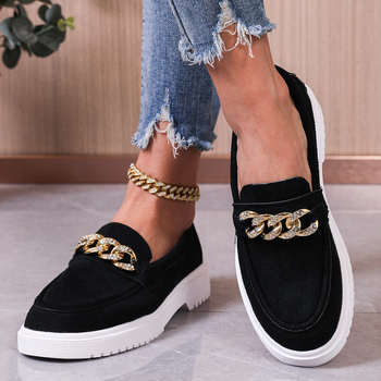 Unisex casual loafer s motivom lubanje, kvadratni nos, mali pet, debeli gumeni potplat