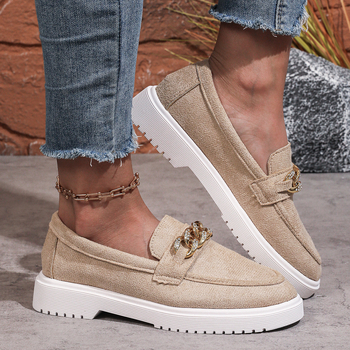 Unisex casual loafer s motivom lubanje, kvadratni nos, mali pet, debeli gumeni potplat