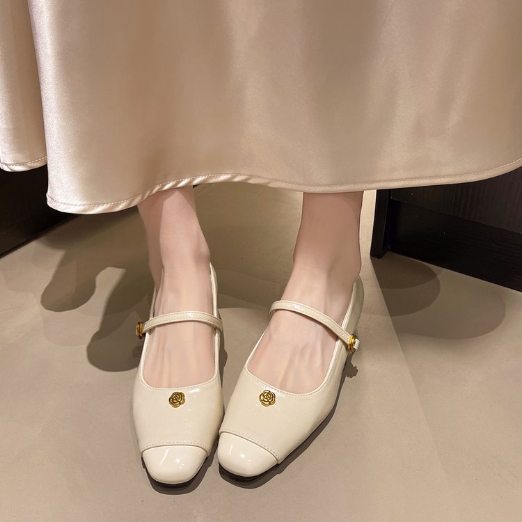 Ženske Mary Jane ravne cipele sa Velcro zatvaračem, PU gornji dio, zaobljena prst, niski pet, gumasti potplat