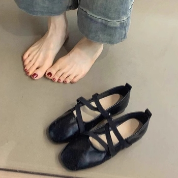 Mary Jane cipele od PU-a, okrugli vrh, niski potpetice, Kick zatvaranje