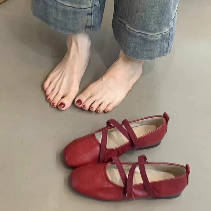 Mary Jane cipele od PU-a, okrugli vrh, niski potpetice, Kick zatvaranje