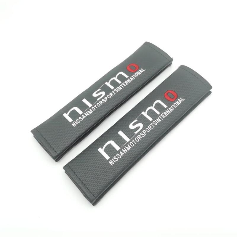 Praktiškos automobilio diržo pečių pagalvėlės su anglies pluošto raštu, universalus priedas, 75 g, su atspausdintu logotipu