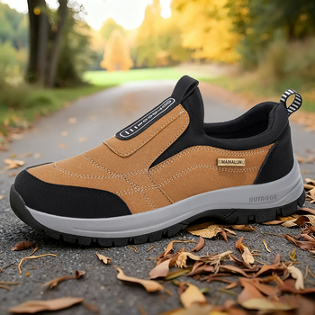 Muške slip-on mokasice, gornji dio od tkanine, PVC potplat, zaobljeni vrh, niski pet 1-3 cm