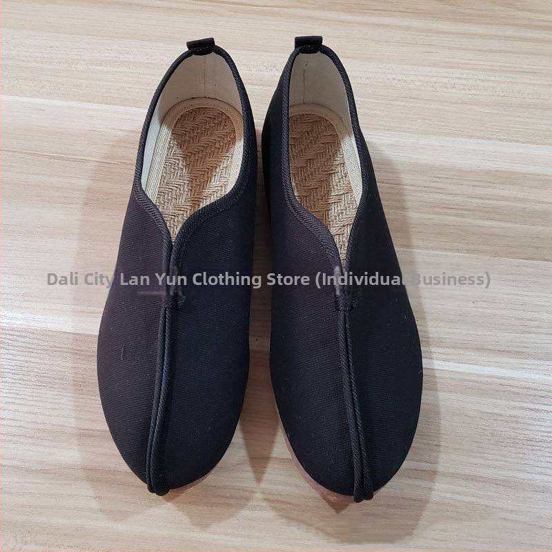 Meeste hingavadad lina jalanõud kanepi sisetaldaga, ümmarguse varba, madal ülemine osa, TPR tallad