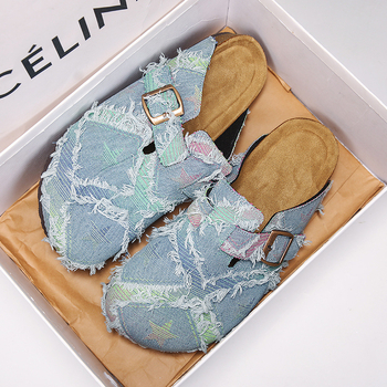 Birkenstock стил тапи за мъже, коркова подметка, платнена горна част, EVA подметка, зимна ежедневна употреба