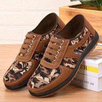 Meeste kanvasjalanõud, ümmarguse varba, madal varre, kamuflaaž muster, injekteeritud tald