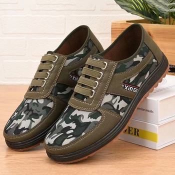 Meeste kanvasjalanõud, ümmarguse varba, madal varre, kamuflaaž muster, injekteeritud tald