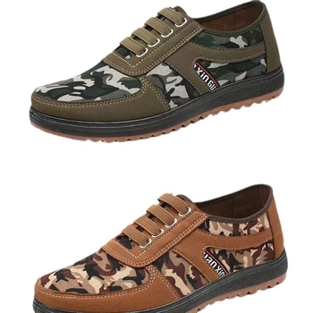 Meeste kanvasjalanõud, ümmarguse varba, madal varre, kamuflaaž muster, injekteeritud tald