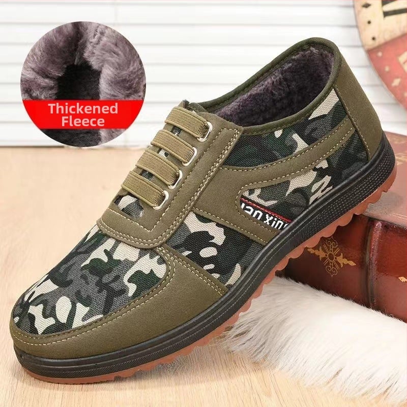 Meeste kanvasjalanõud, ümmarguse varba, madal varre, kamuflaaž muster, injekteeritud tald