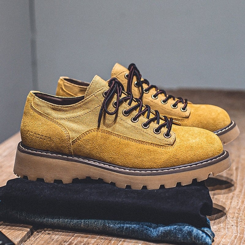 Unisex īsās botas ar augšējo daļu no govs velūra, apaļš purns, bieza klinveida zole, pretslīdēšana, PU zole