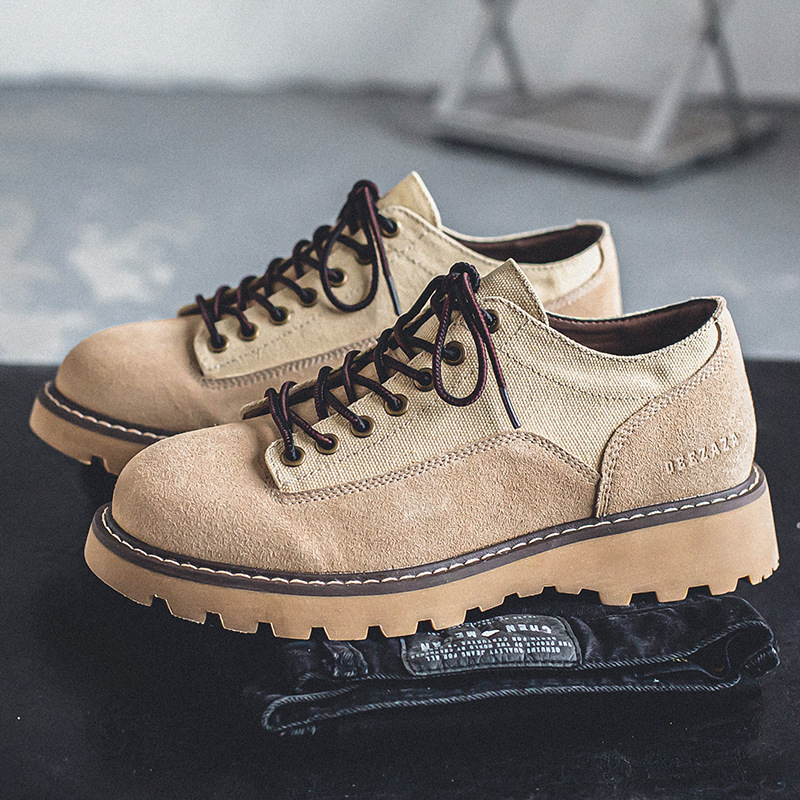 Unisex īsās botas ar augšējo daļu no govs velūra, apaļš purns, bieza klinveida zole, pretslīdēšana, PU zole