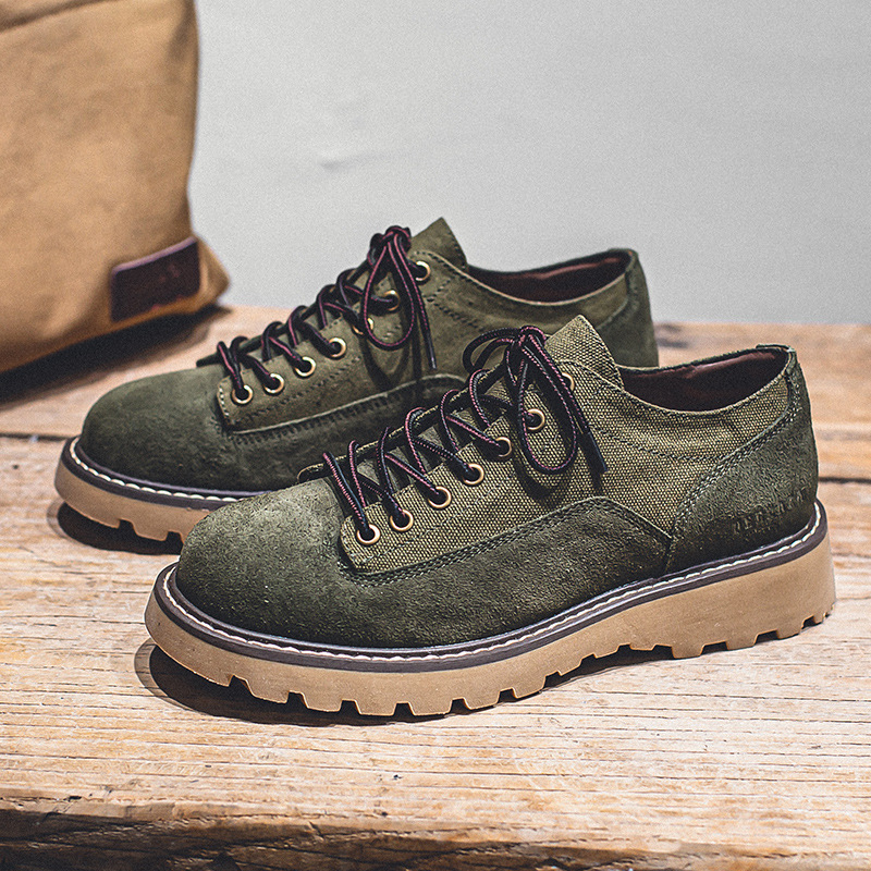 Unisex īsās botas ar augšējo daļu no govs velūra, apaļš purns, bieza klinveida zole, pretslīdēšana, PU zole