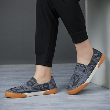 Muške platnene slip-on tenisice za proljeće-ljeto, niski gornji dio, prozračne, gumeni đon, vulkanizirana konstrukcija